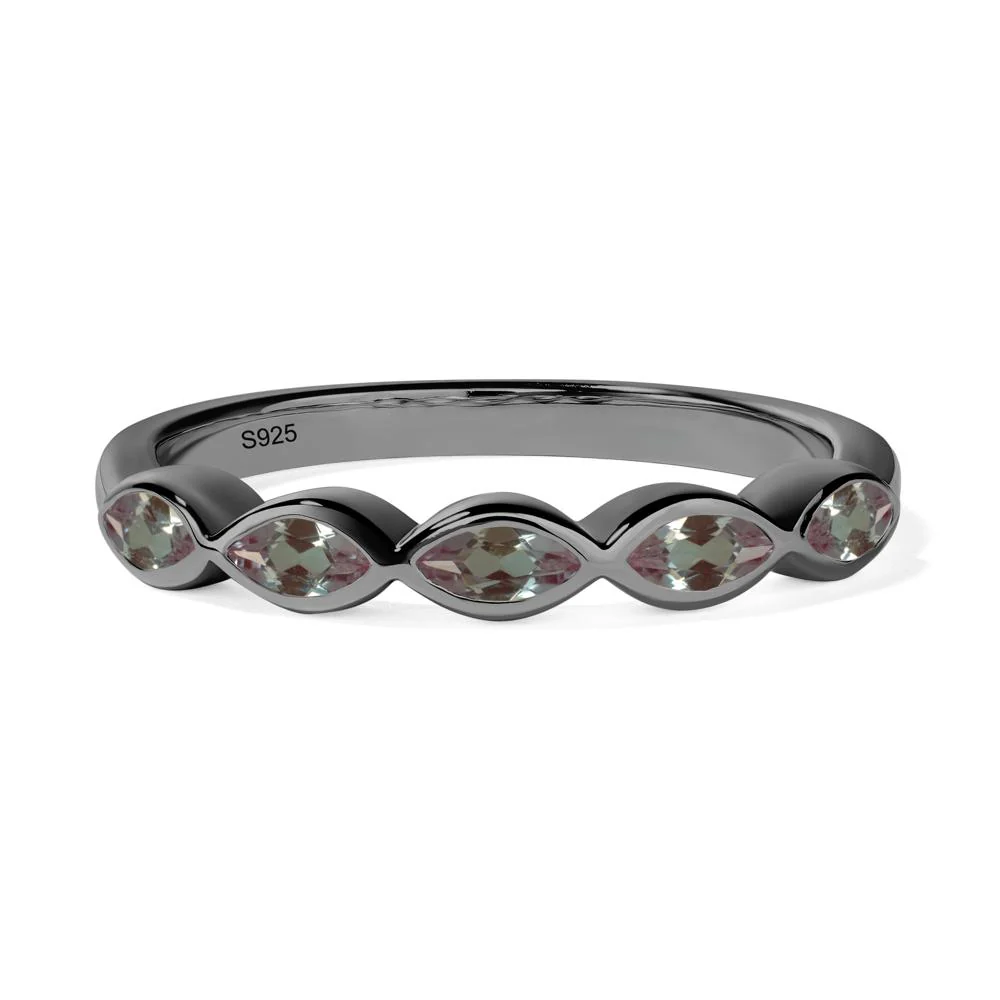 Marquise Cut Alexandrite Wedding Band - Image 2