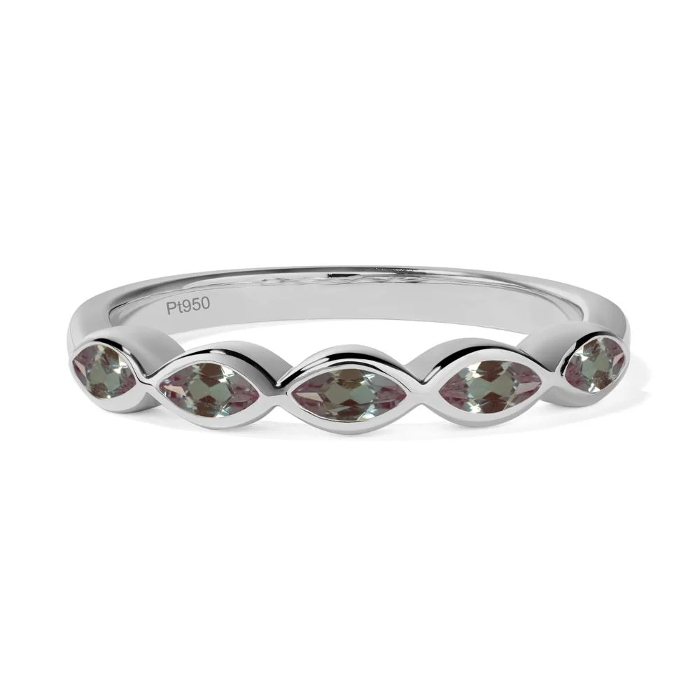 Marquise Cut Alexandrite Wedding Band - Image 6