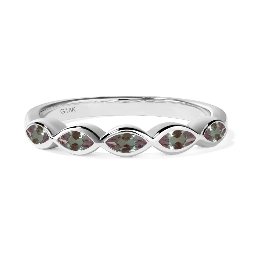 Marquise Cut Alexandrite Wedding Band - Image 7