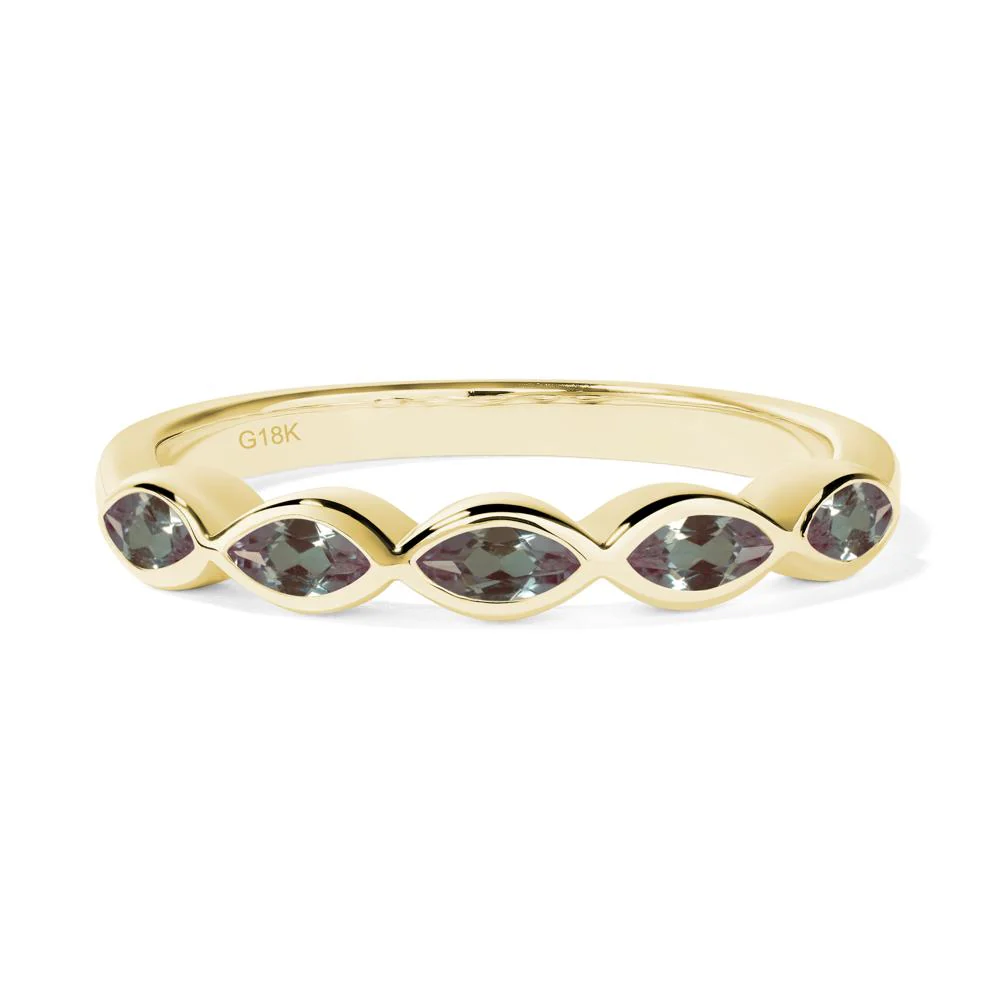 Marquise Cut Alexandrite Wedding Band - Image 8