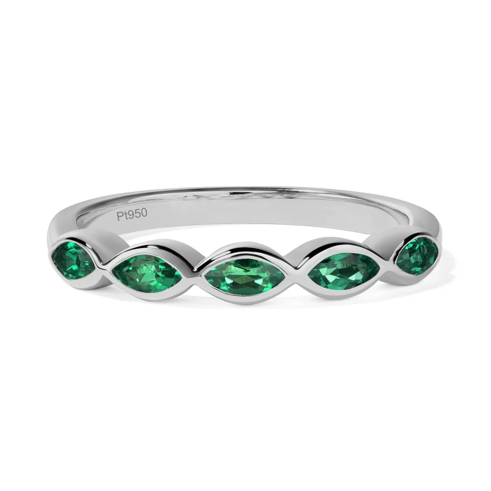 Emerald 5 Stone Wedding Ring - Image 6