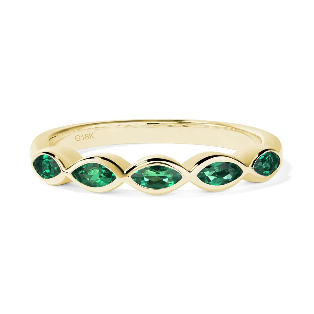 Emerald 5 Stone Wedding Ring - Image 8