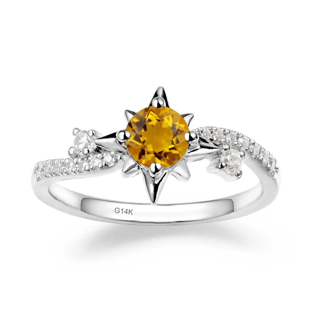 8-Pointed Star Round Citrine Ring - Image 3