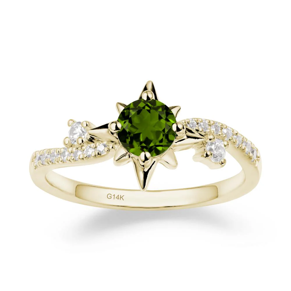8-Pointed Star Round Diopside Sterling Silver Ring - Image 3