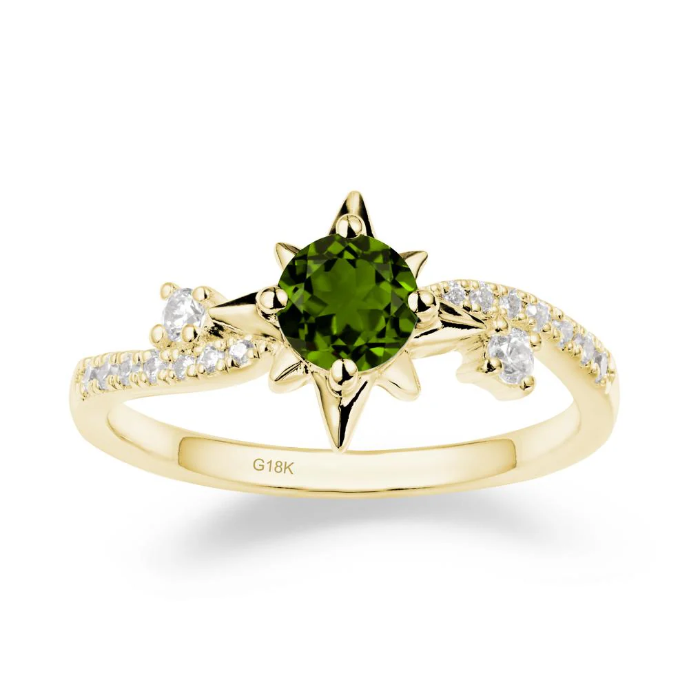 8-Pointed Star Round Diopside Sterling Silver Ring - Image 6