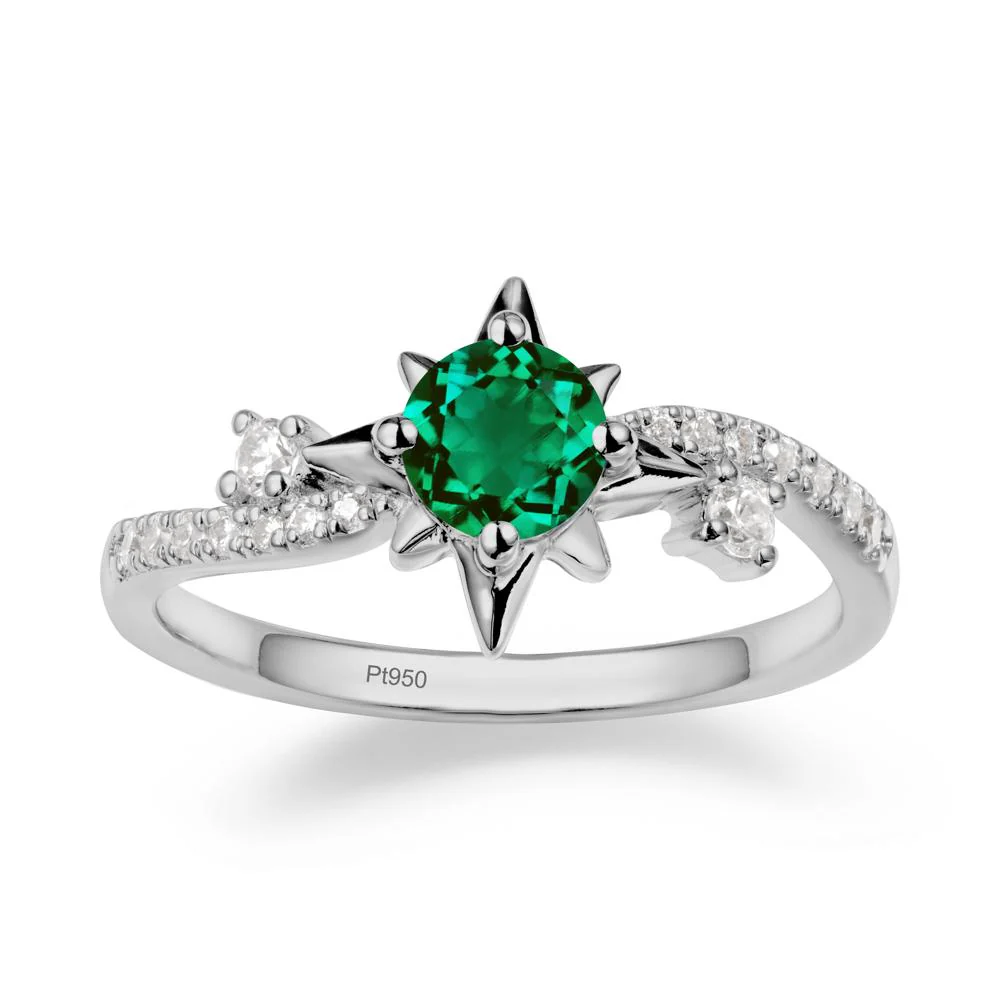 8-Pointed Star Round Emerald Ring - Image 8