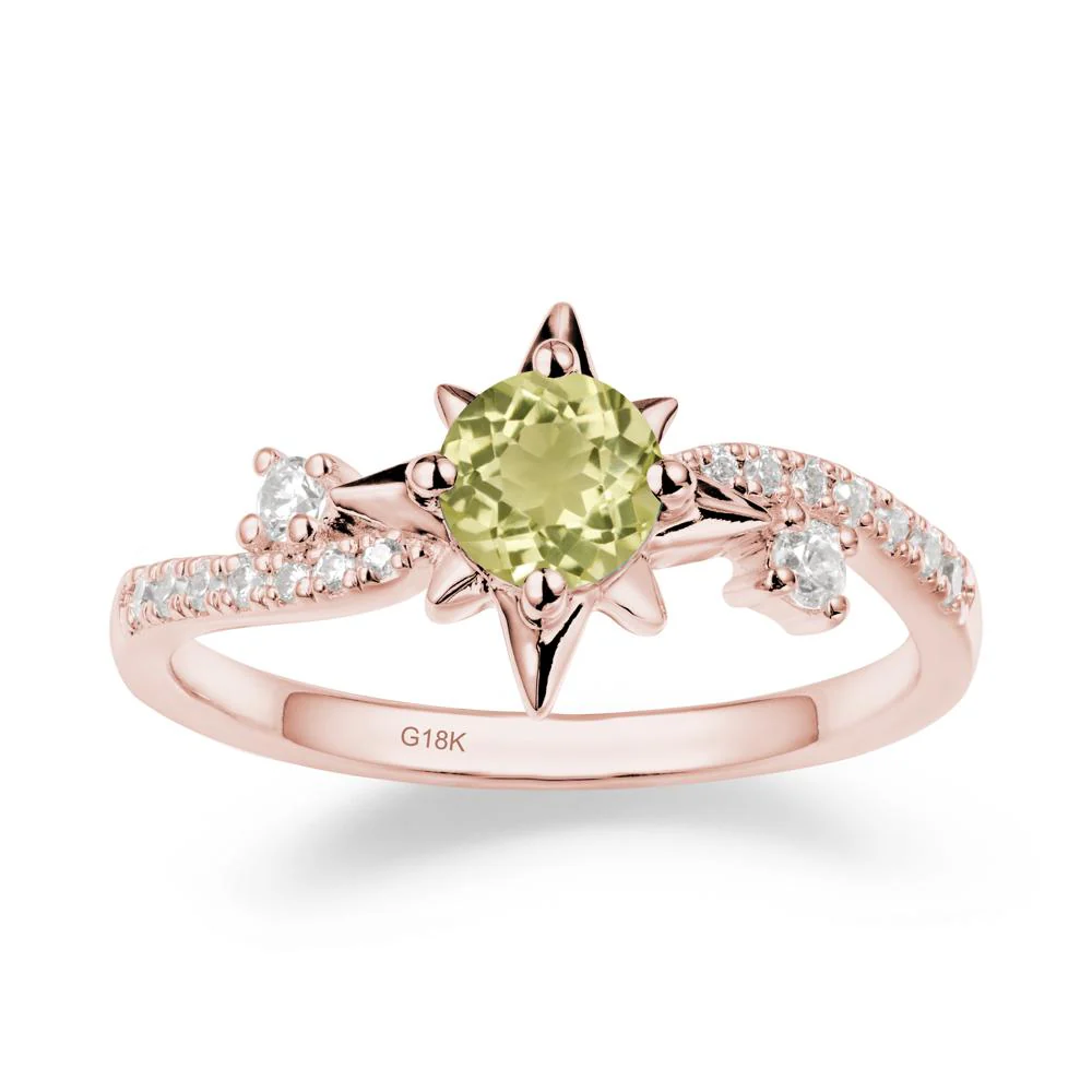 8-Pointed Star Round Lemon Quartz Ring - Image 5