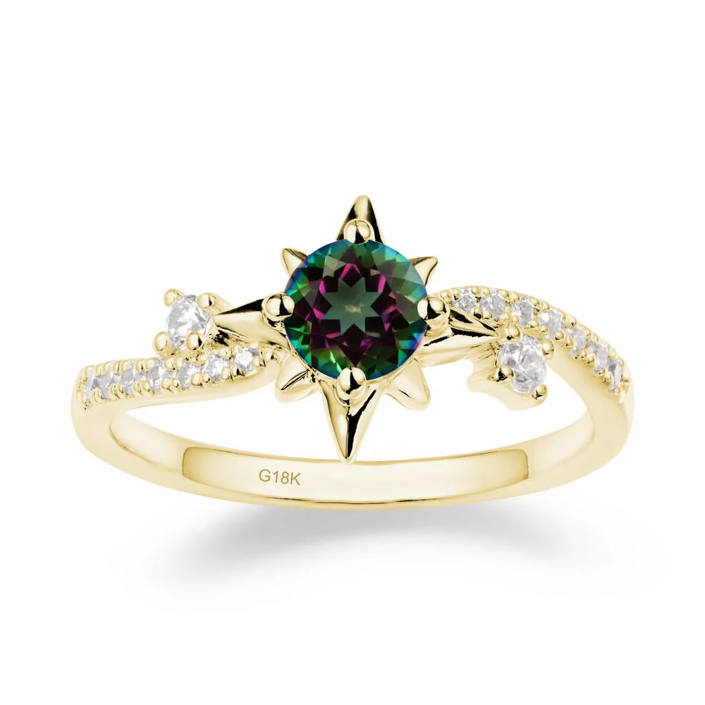 8-Pointed Star Round Mystic Topaz Sterling Silver Ring - Image 6