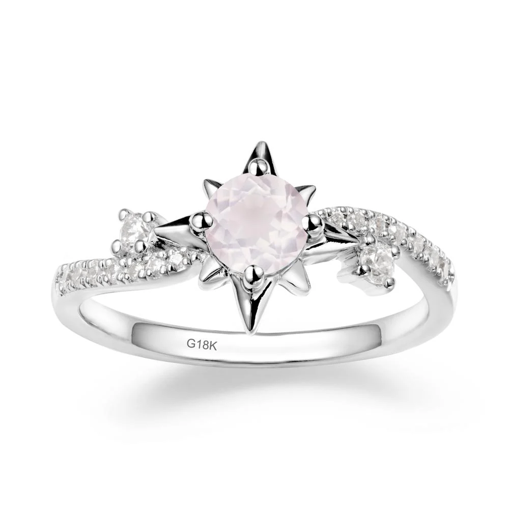 8-Pointed Star Round Rose Quartz Ring - Image 5