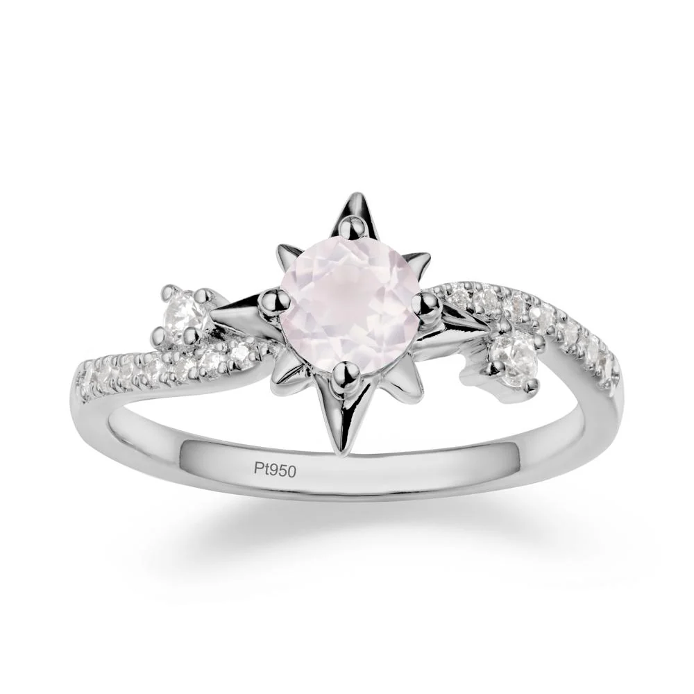 8-Pointed Star Round Rose Quartz Ring - Image 8