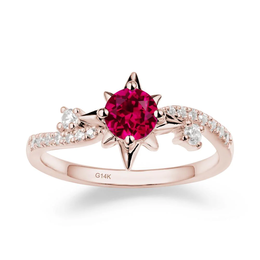 8-Pointed Star Round Ruby Ring - Image 2
