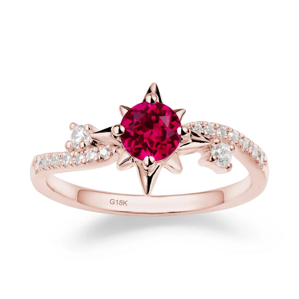 8-Pointed Star Round Ruby Ring - Image 4