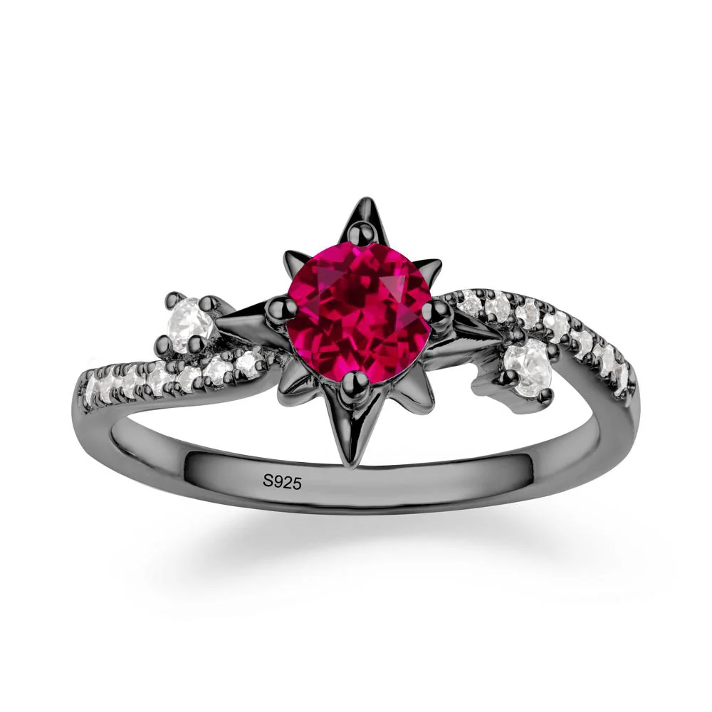 8-Pointed Star Round Ruby Ring - Image 7