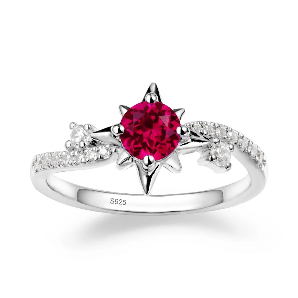 8-Pointed Star Round Ruby Ring - Image 9