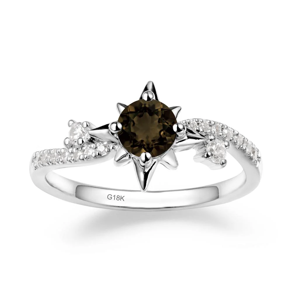 8-Pointed Star Round Smoky Quartz Ring - Image 5