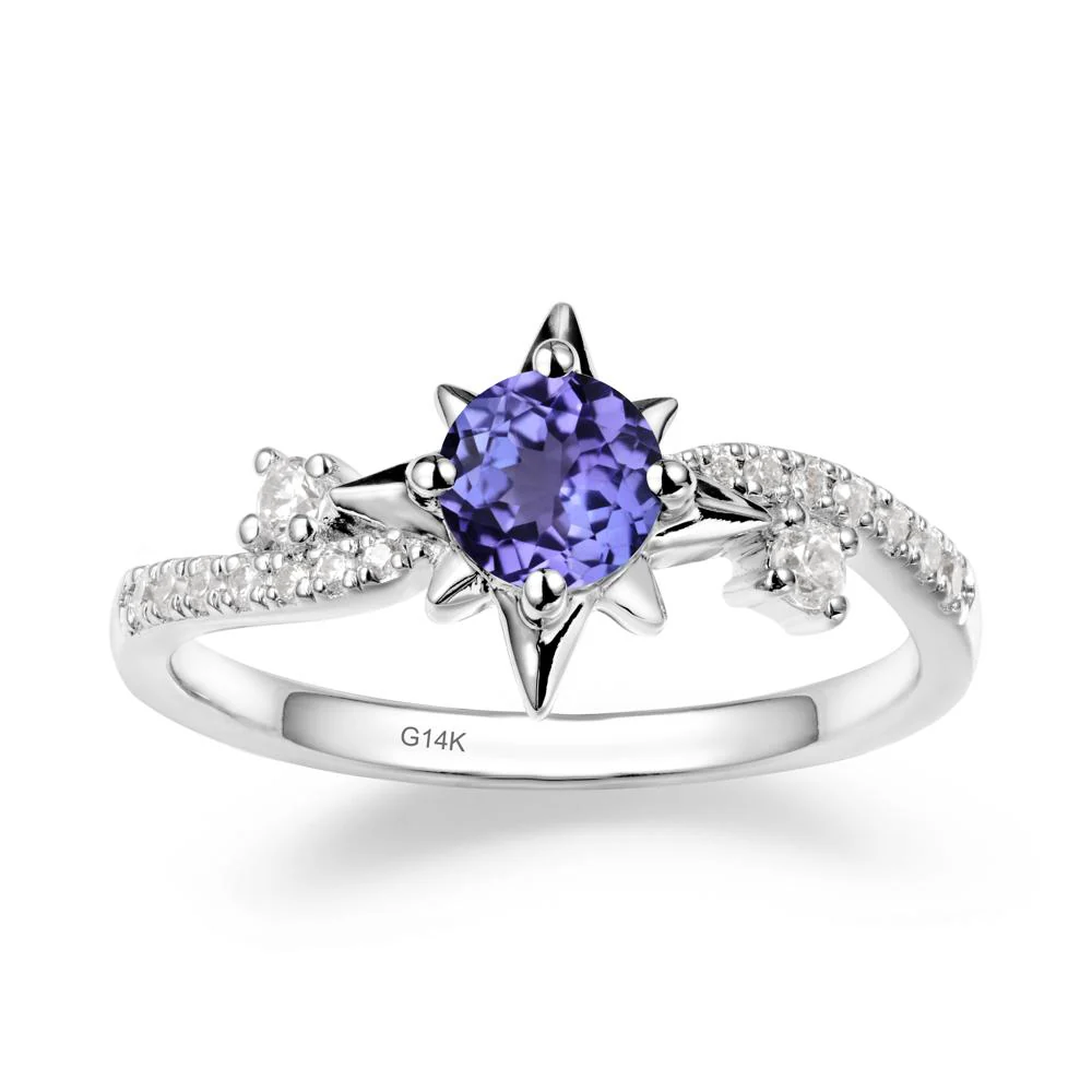 8-Pointed Star Round Tanzanite Ring