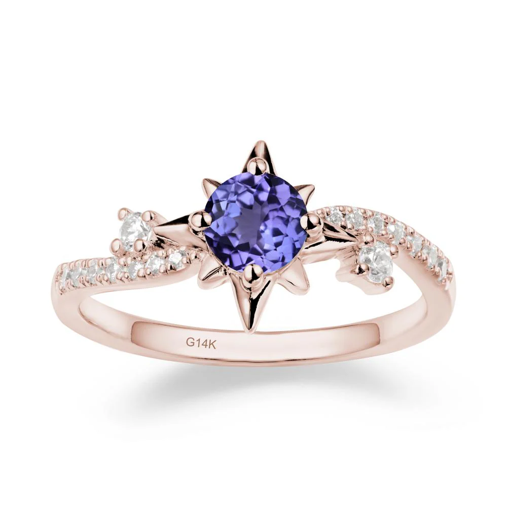 8-Pointed Star Round Tanzanite Ring - Image 2