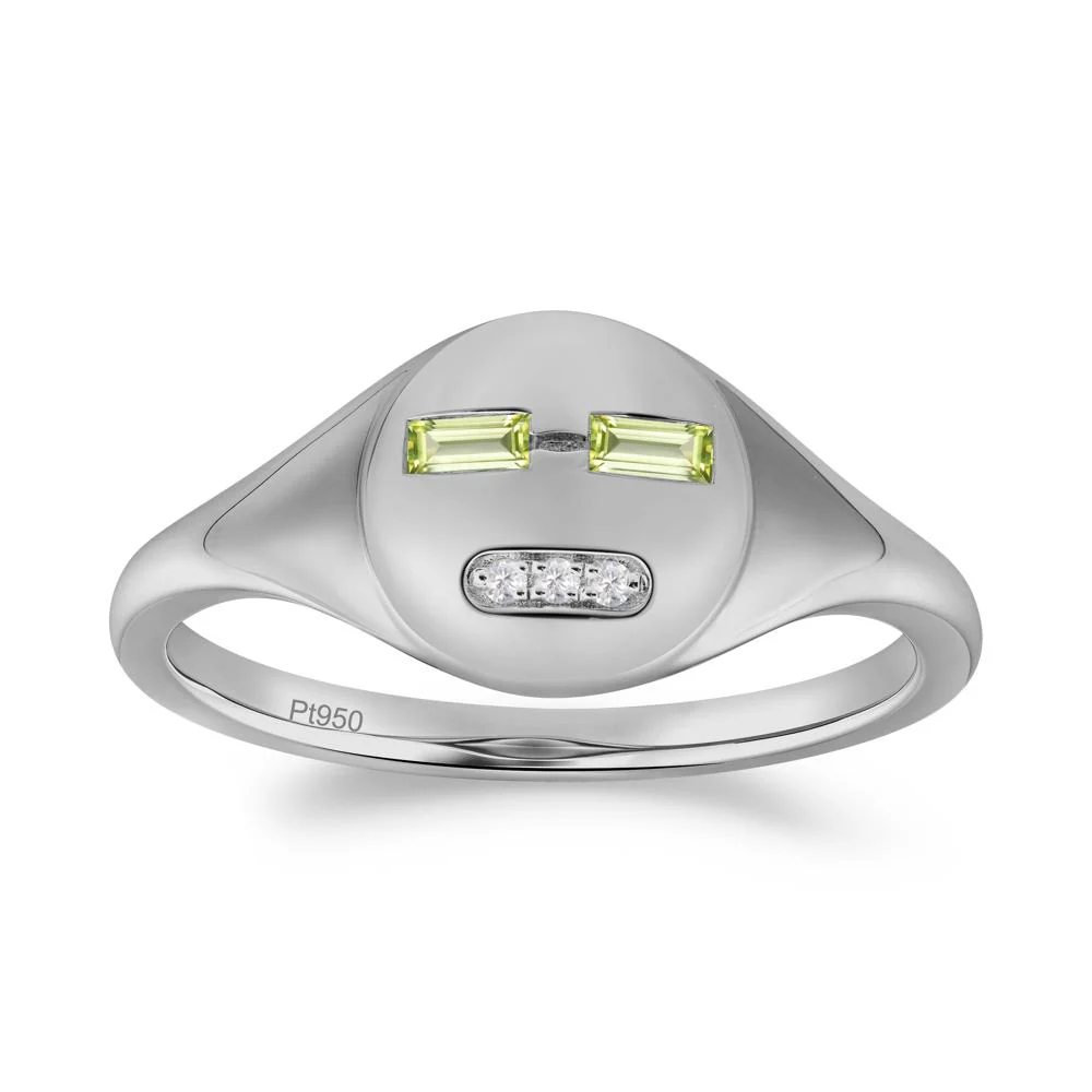 Abstract Face Inspired Peridot Signet Ring - Image 5