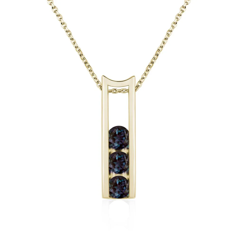 Alexandrite 3 Stones Mothers Necklace - Image 4