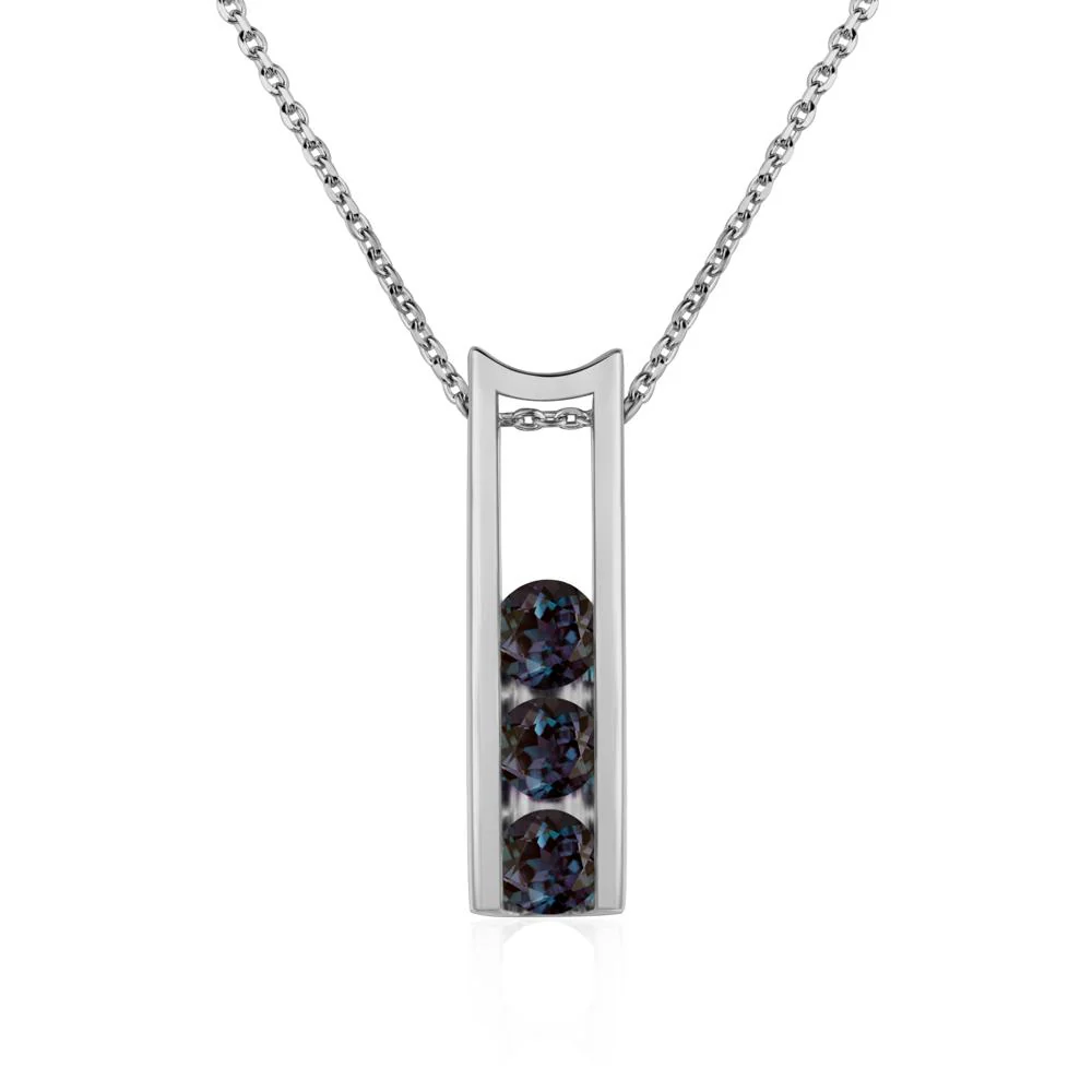 Alexandrite 3 Stones Mothers Necklace - Image 6