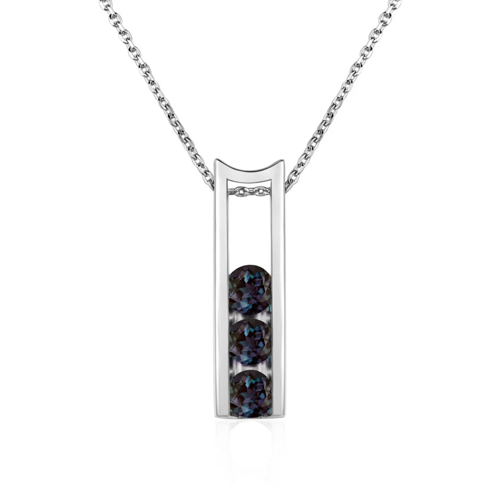 Alexandrite 3 Stones Mothers Necklace - Image 7