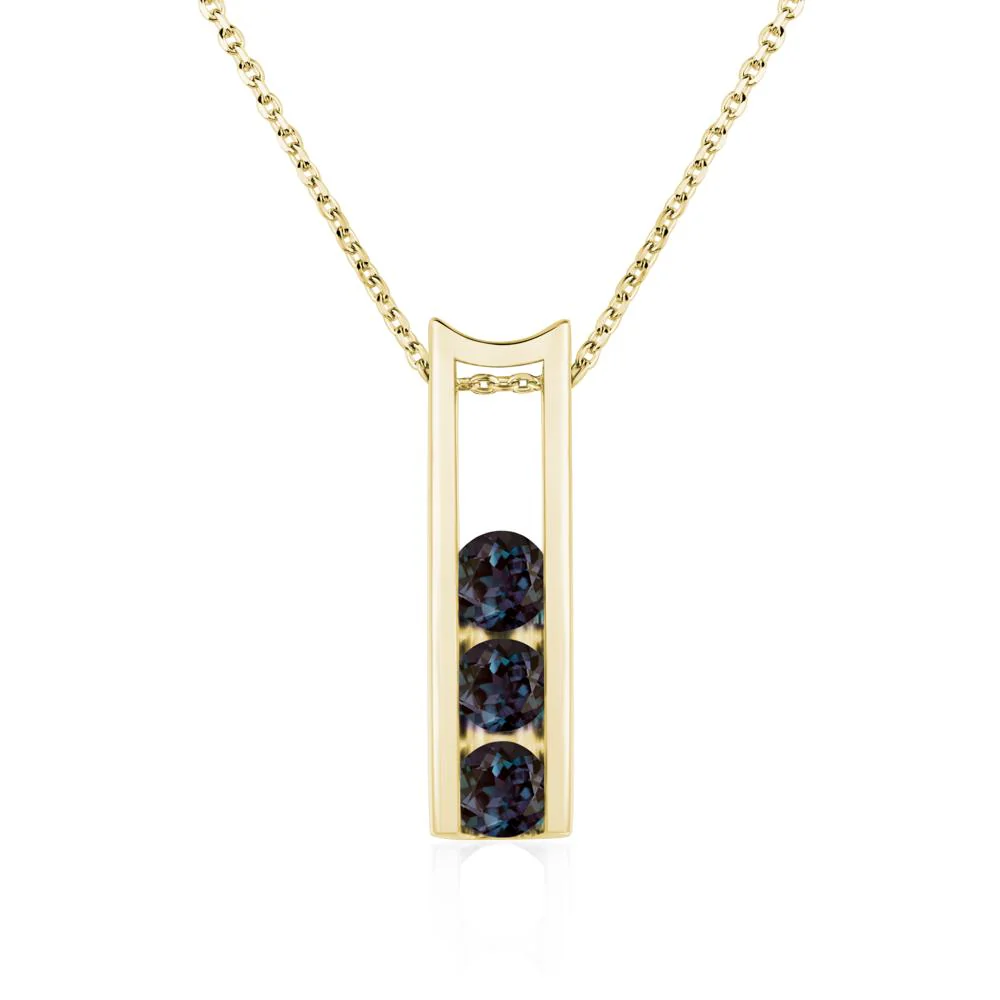 Alexandrite 3 Stones Mothers Necklace - Image 8
