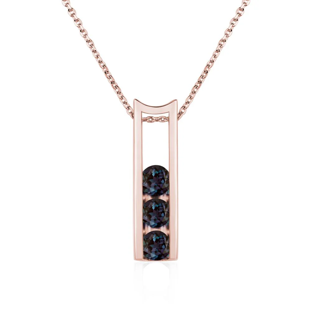 Alexandrite 3 Stones Mothers Necklace - Image 9