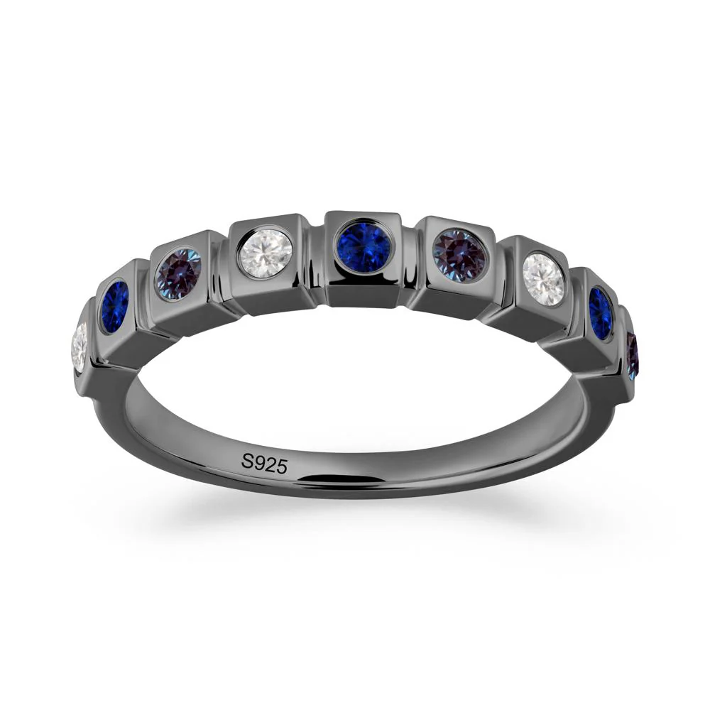 Alexandrite and Cubic Zirconia and Sapphire Multi-Stone Ring - Image 4