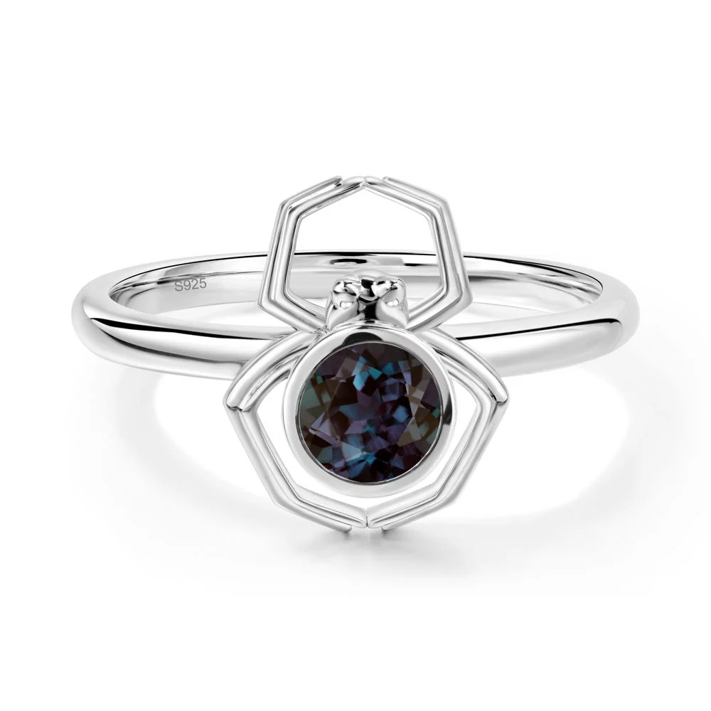 Alexandrite Bezel Set Spider Ring