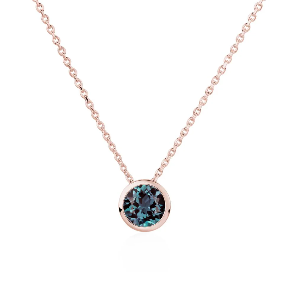 Alexandrite Bezel Solitaire Necklace - Image 2