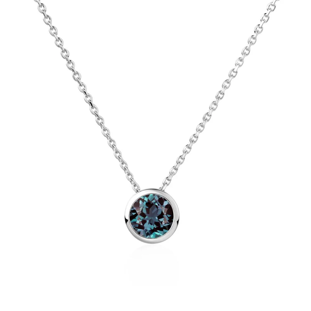 Alexandrite Bezel Solitaire Necklace - Image 6