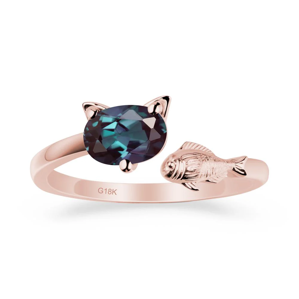 Alexandrite Cat and Fish Ring - Image 5