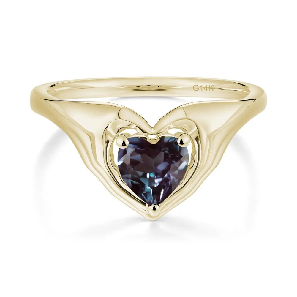 Alexandrite Claddagh Promise Ring