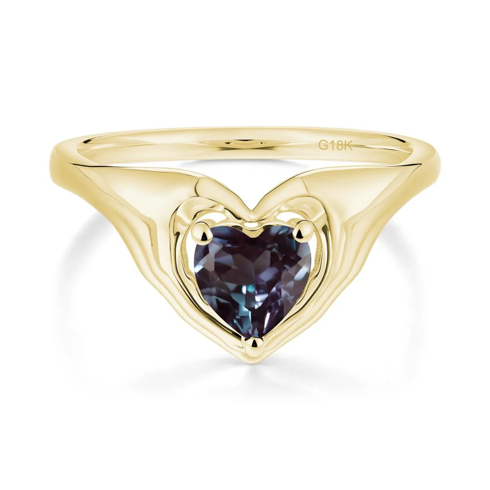 Alexandrite Claddagh Promise Ring - Image 6