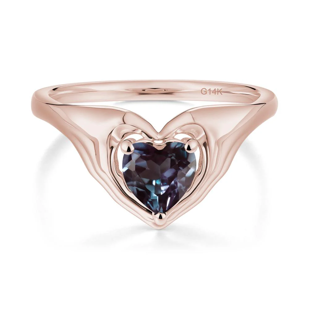 Alexandrite Claddagh Promise Ring - Image 8