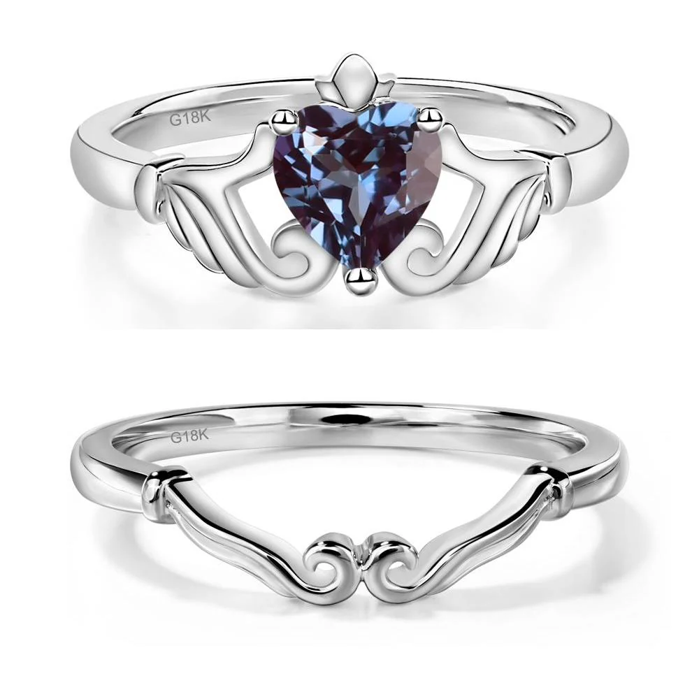 Heart Shaped Alexandrite Claddagh Ring - Image 19