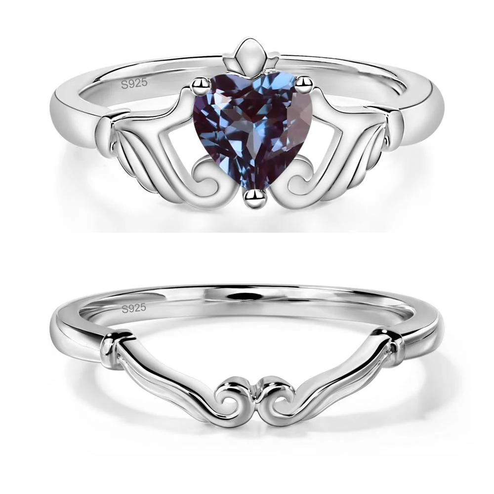 Heart Shaped Alexandrite Claddagh Ring - Image 27