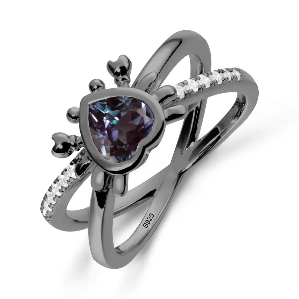 Alexandrite Criss Cross Double Band Crab Ring - Image 7