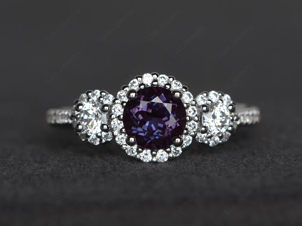 Alexandrite Engagement Ring Art Deco