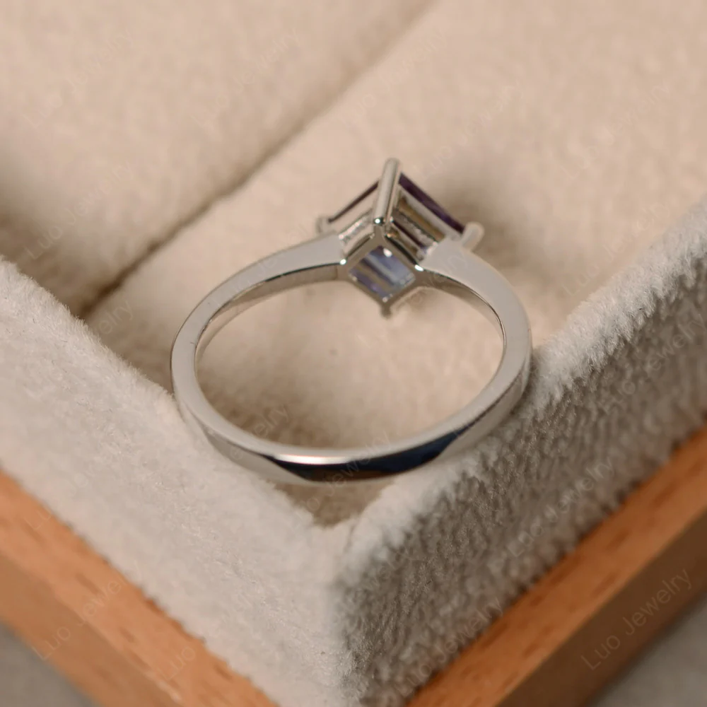 Kite Set Princess Cut Alexandrite Ring - Image 3