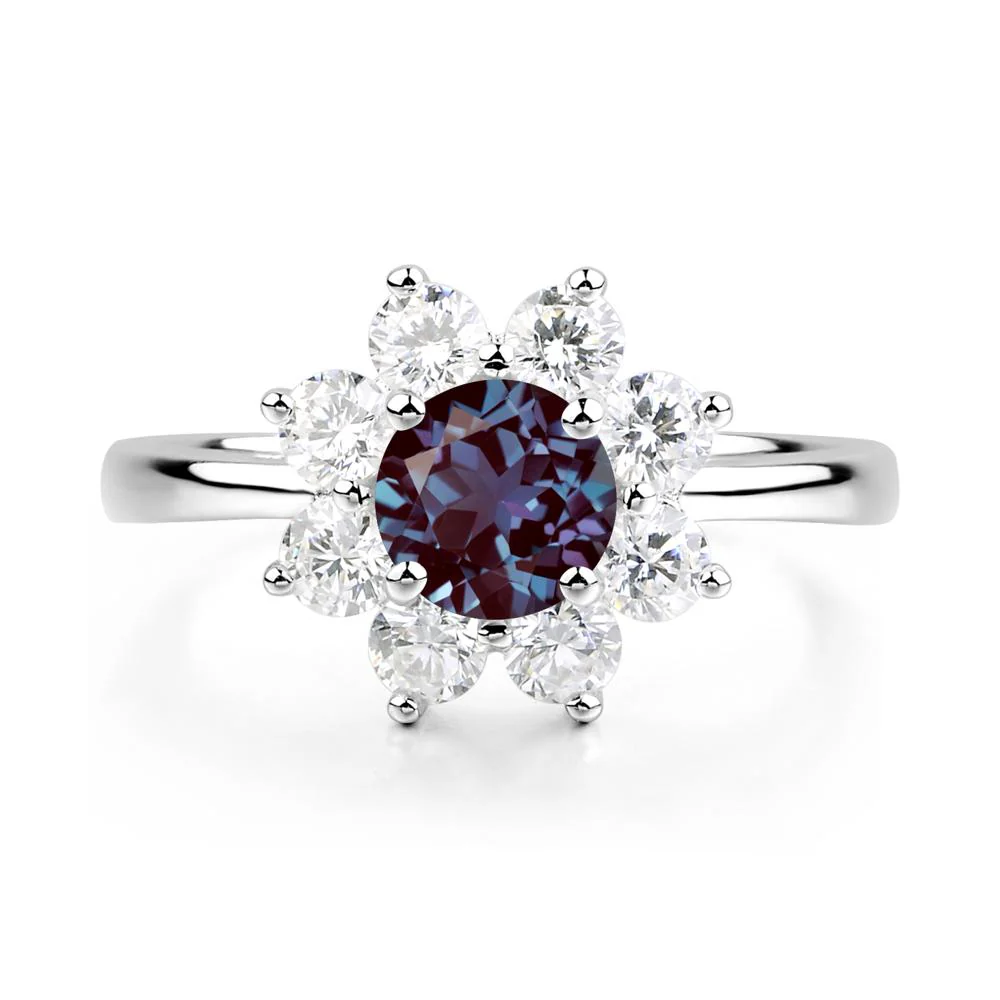 Alexandrite Sunburst Engagement Ring