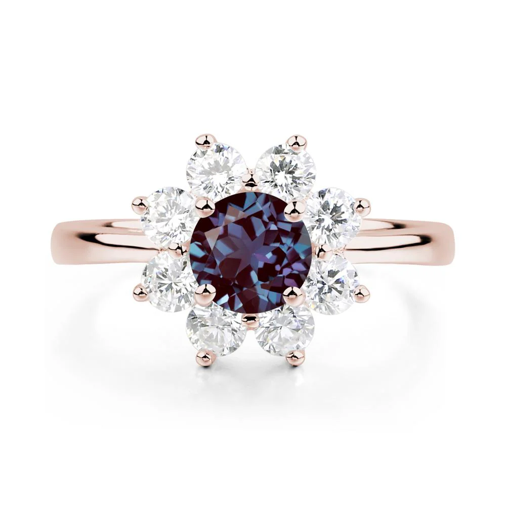 Alexandrite Sunburst Engagement Ring - Image 5