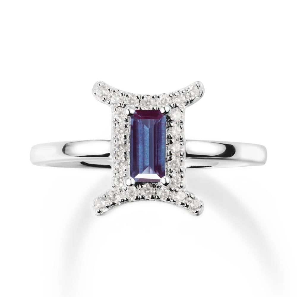Alexandrite Gemini Zodiac Halo Ring-Kind & Curious - Image 6