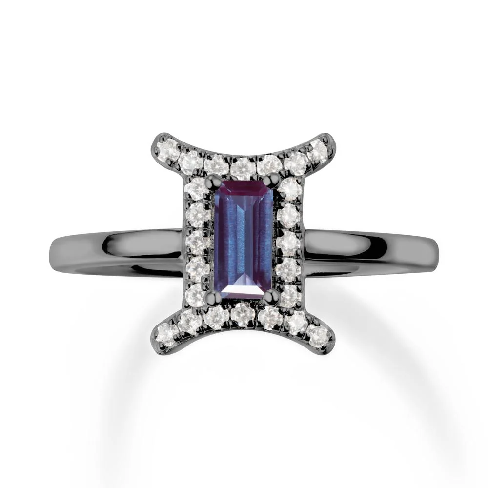 Alexandrite Gemini Zodiac Halo Ring-Kind & Curious - Image 8