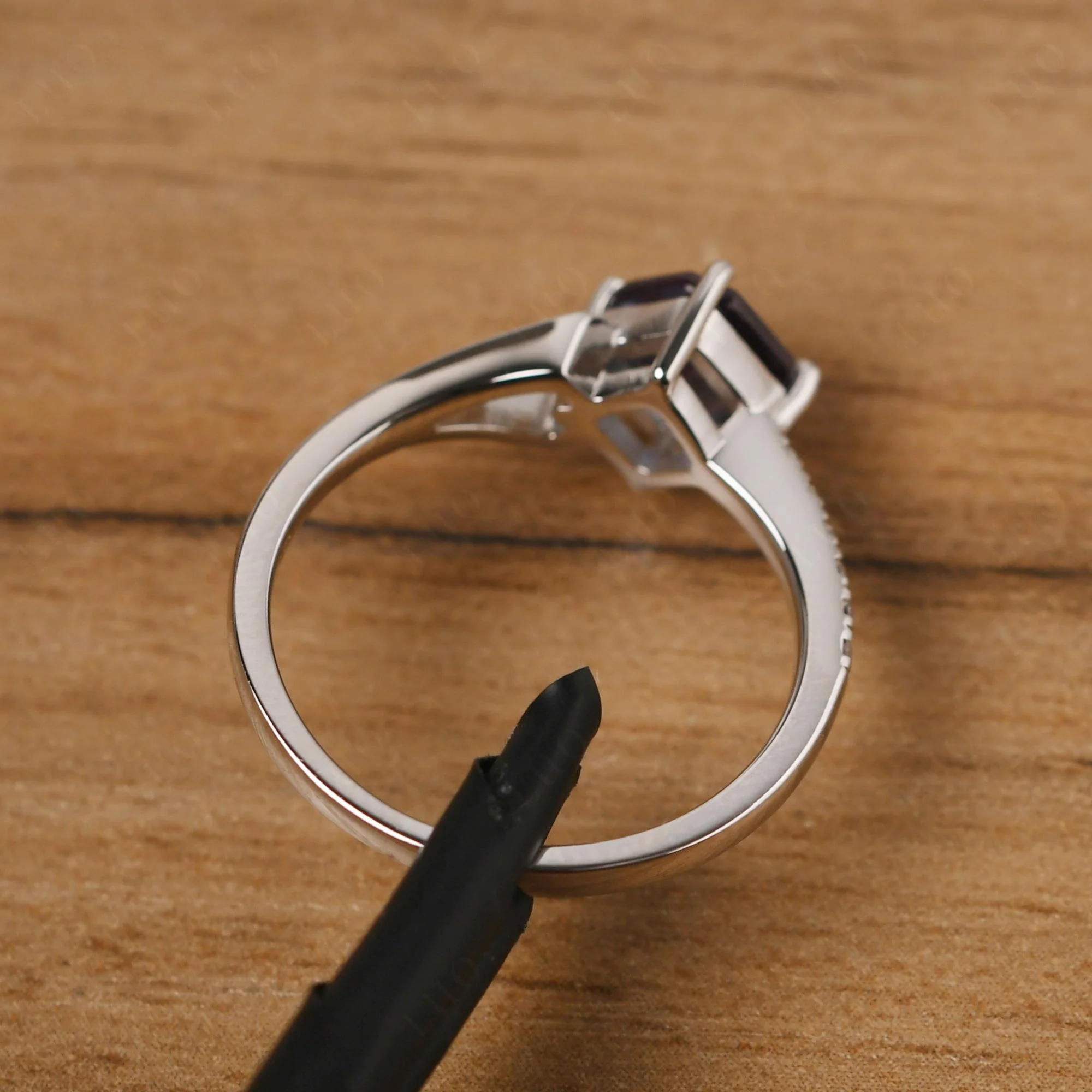 Alexandrite Ring Asscher Engagement Ring - Image 12