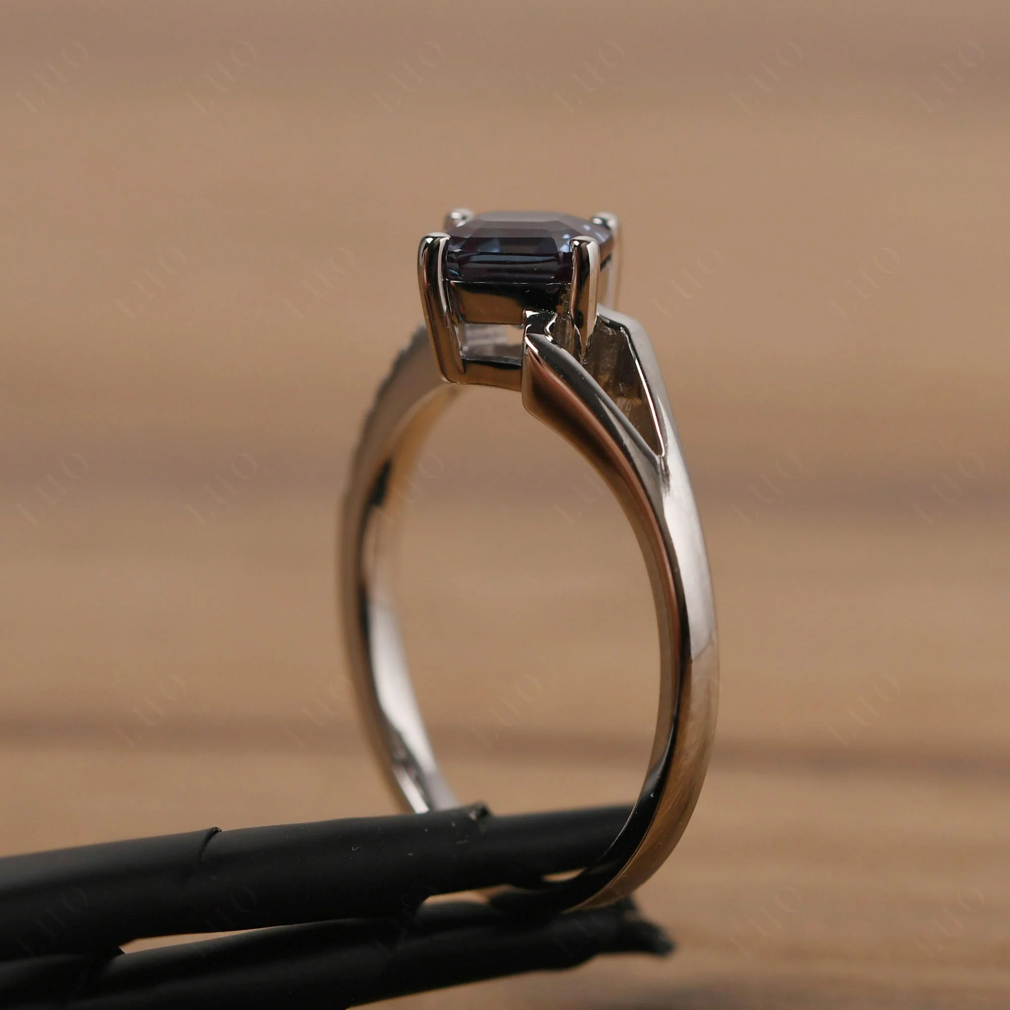 Alexandrite Ring Asscher Engagement Ring - Image 13