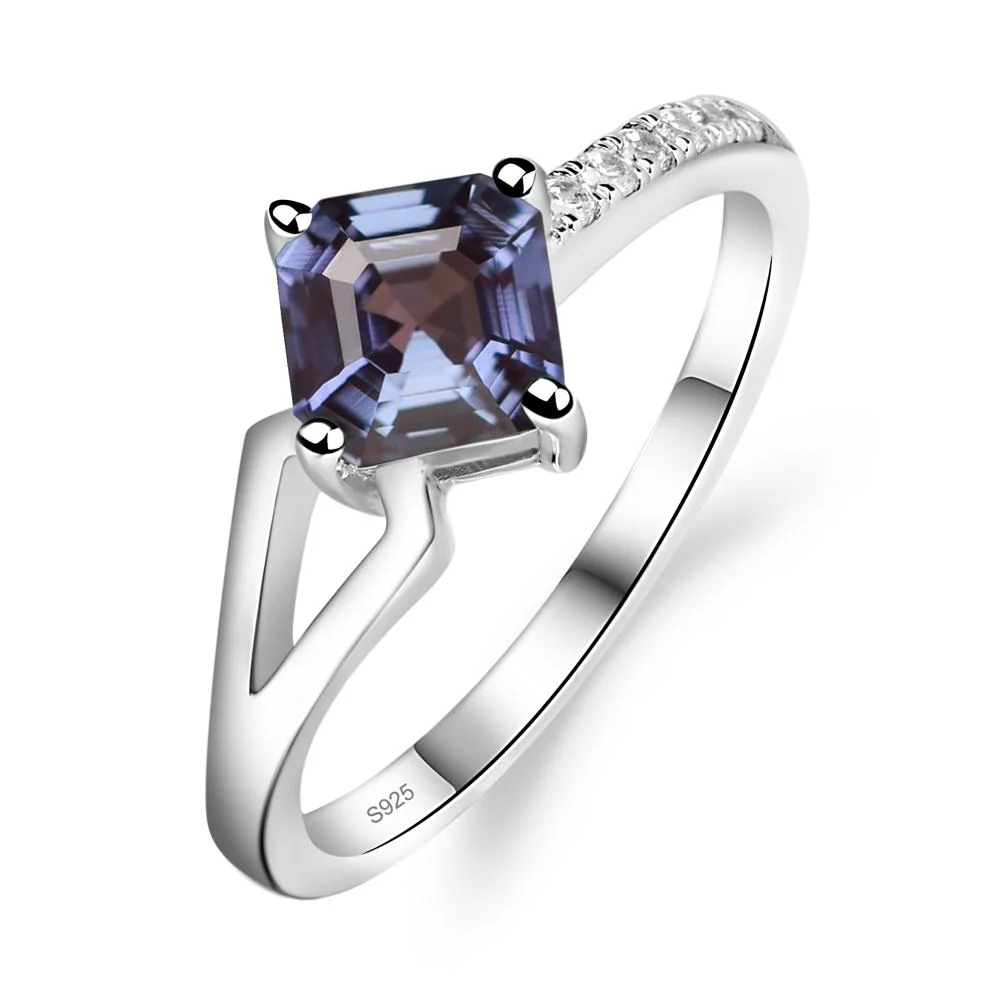 Alexandrite Ring Asscher Engagement Ring - Image 2