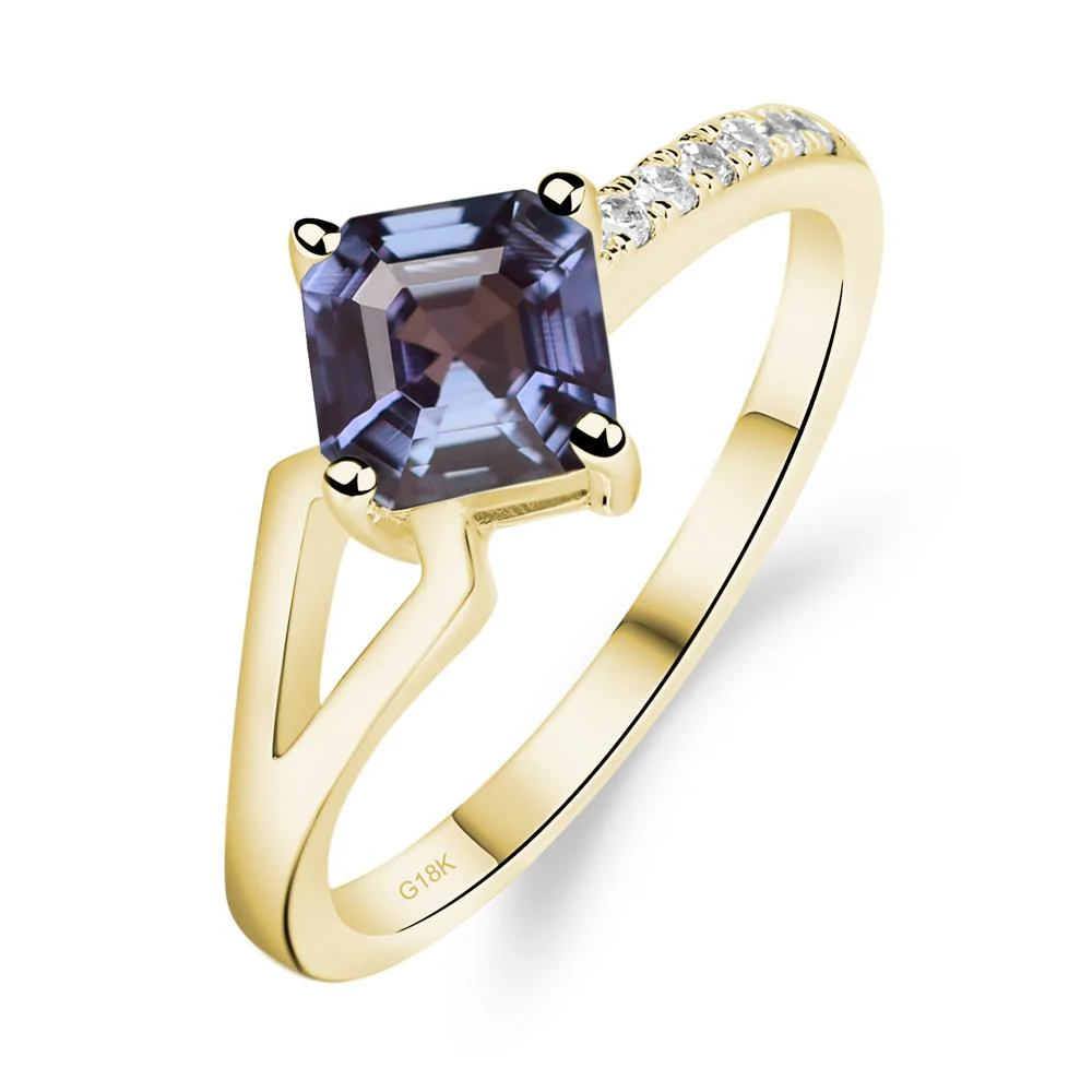 Alexandrite Ring Asscher Engagement Ring - Image 8