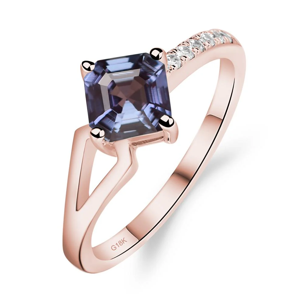 Alexandrite Ring Asscher Engagement Ring - Image 9