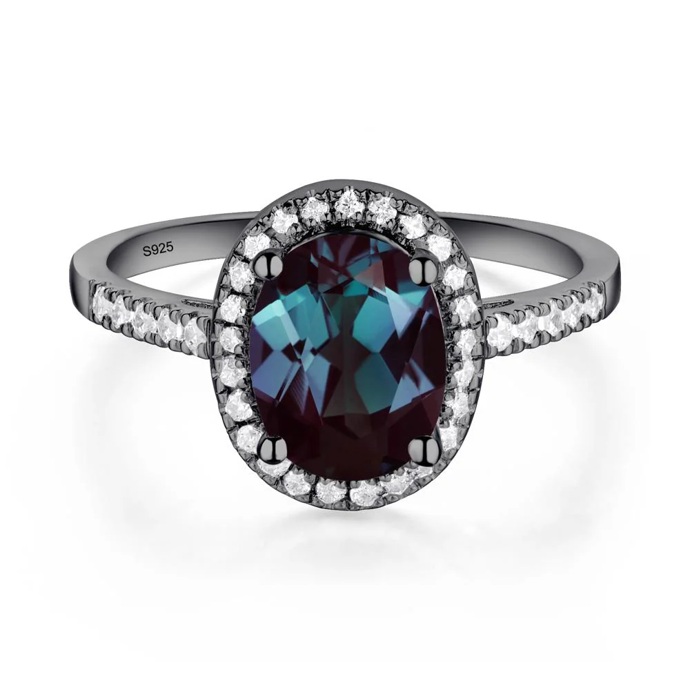 Oval Alexandrite Halo Ring - Image 2